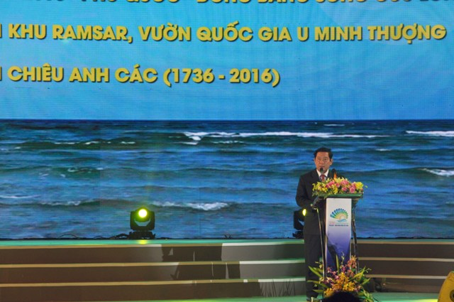   Thứ trưởng Bộ Văn hóa, Thể thao và Du lịch Huỳnh Vĩnh Ái phát biểu tại  Lễ công bố